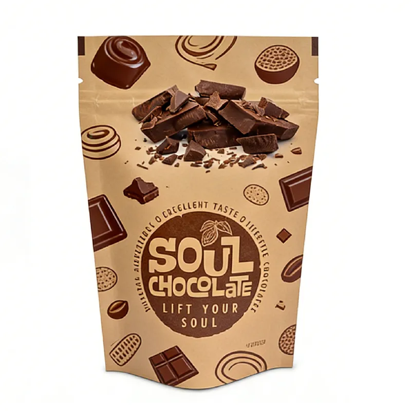 Kraft Chocolate Zipper Pouch